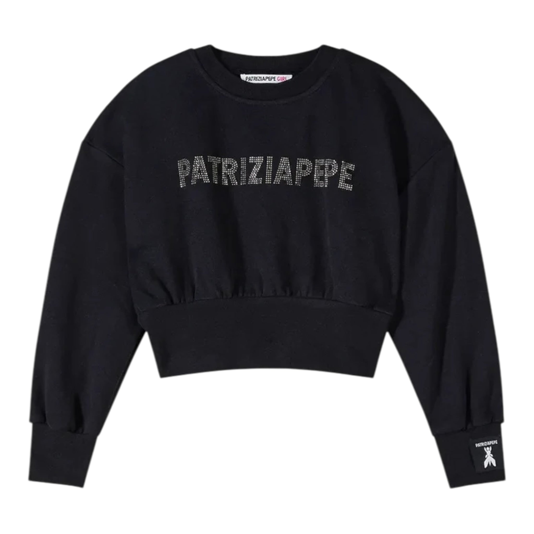 Patrizia Pepe Felpa Chiusa Girocollo tinta unita Nero per Bambina 7M0946X NERO PATRIZIA PEPE 