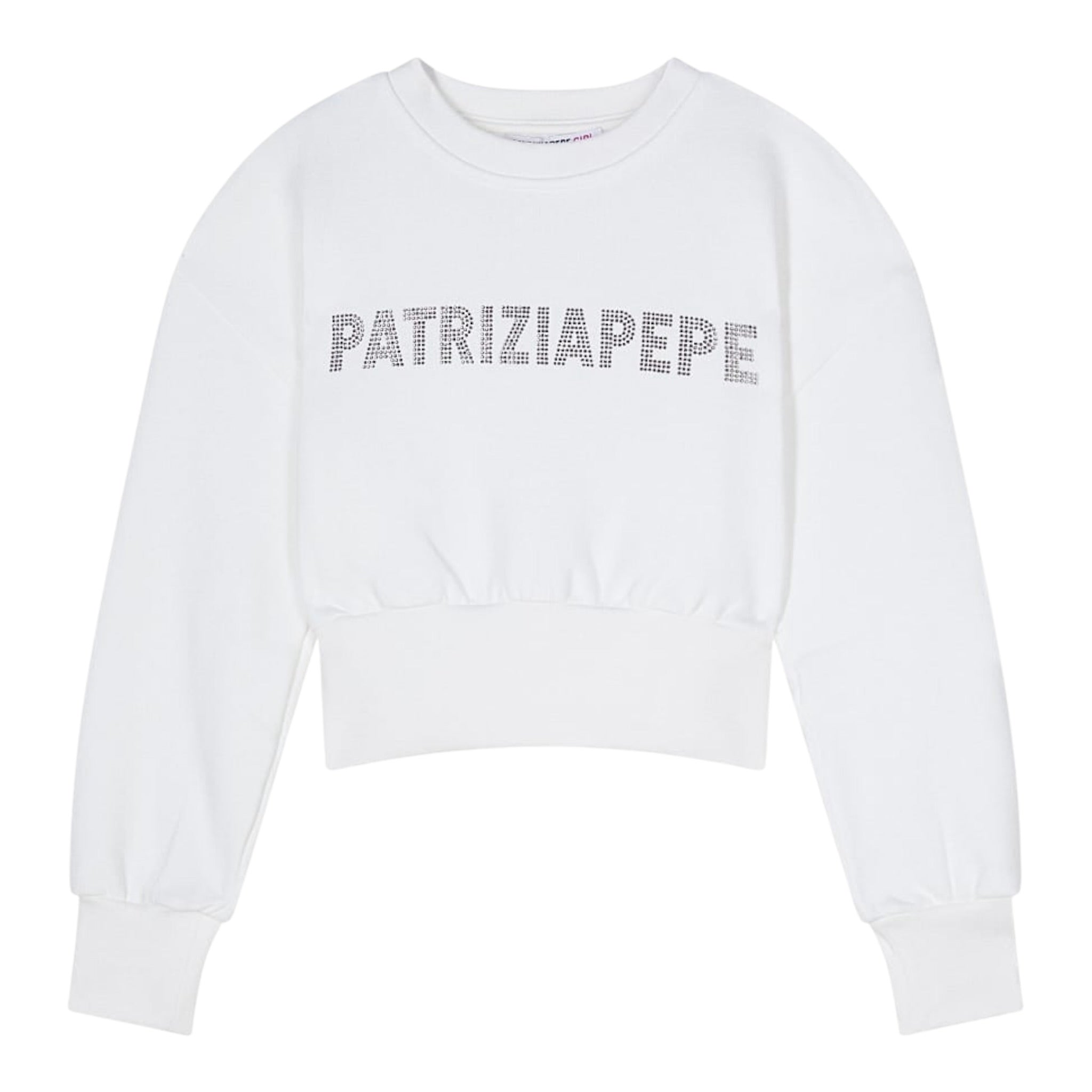 Patrizia Pepe Felpa Chiusa Girocollo tinta unita Bianco per Bambina 7M0946XXXXX BIANCO PATRIZIA PEPE 