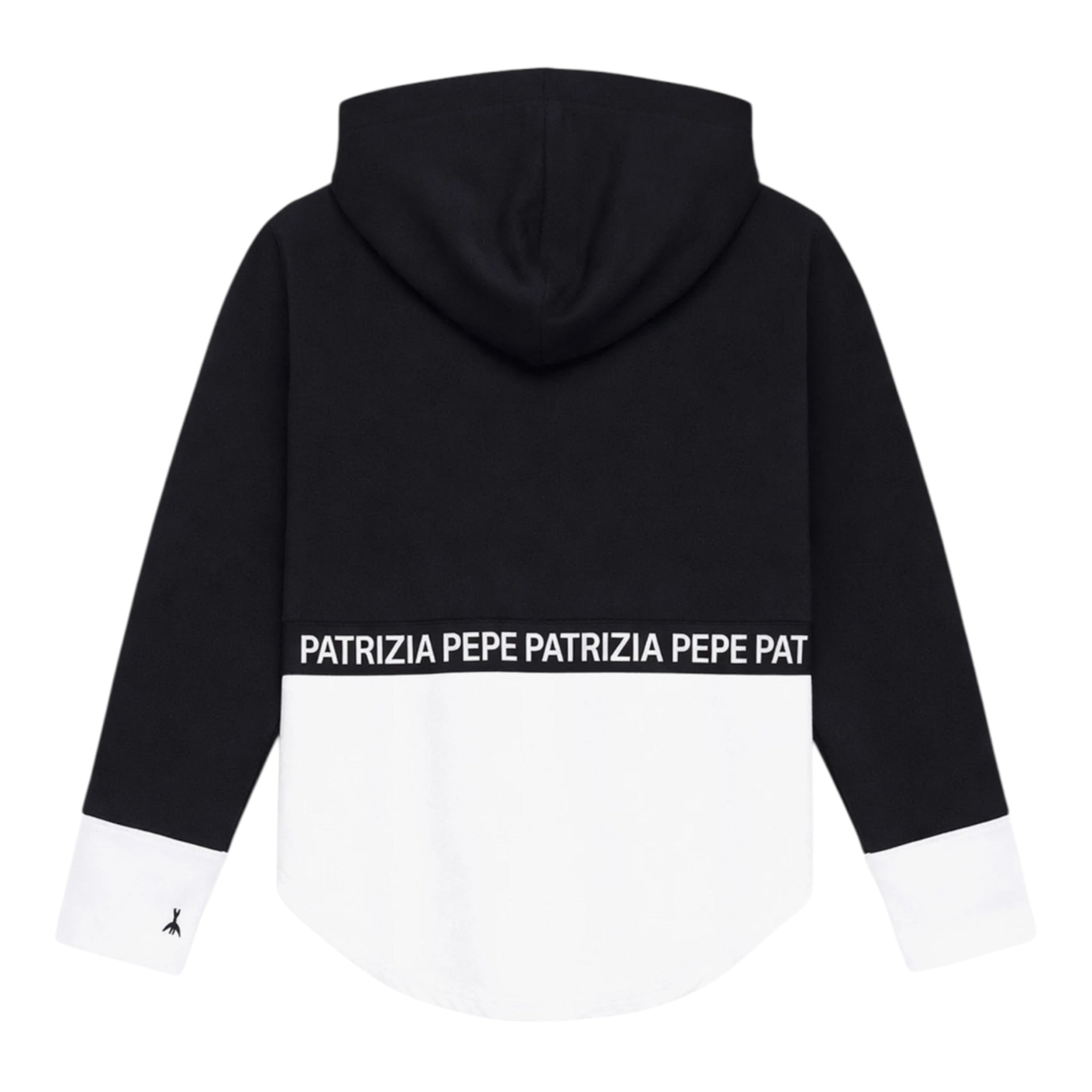 Patrizia Pepe Felpa Chiusa con Cappuccio tinta unita Nero per Bambina 7M0947X NERO PATRIZIA PEPE 