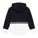 Patrizia Pepe Felpa Chiusa con Cappuccio Tinta Nita Nero per Bambina 7M0947XX NERO PATRIZIA PEPE 