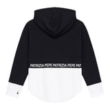 Patrizia Pepe Felpa Chiusa con Cappuccio Tinta Nita Nero per Bambina 7M0947XX NERO PATRIZIA PEPE 