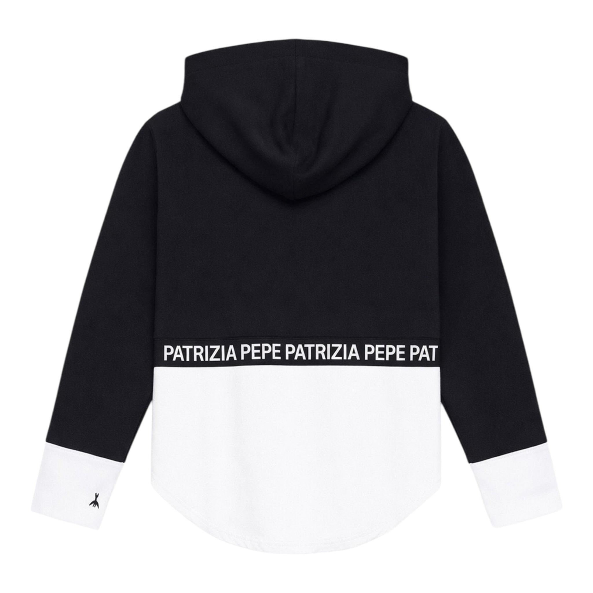 Patrizia Pepe Felpa Chiusa con Cappuccio Tinta Nita Nero per Bambina 7M0947XX NERO PATRIZIA PEPE 