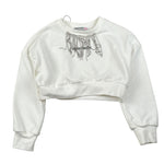 Patrizia Pepe Felpa tinta unita con Applicazioni Girocollo Bianco per Bambina 7M0949 BIANCO PATRIZIA PEPE 