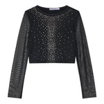 Patrizia Pepe shirt Manica Lunga con Maniche Velate Nero per Bambina 7M0955 NERO PATRIZIA PEPE 