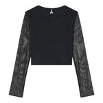 Patrizia Pepe Camicia Manica Lunga con Maniche Velate Nero per Bambina 7M0955 NERO PATRIZIA PEPE 
