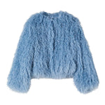 Patrizia Pepe Pelliccia tinta unita Azzurro per Bambina 7O0041XX AZZURRO PATRIZIA PEPE 