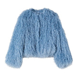 Patrizia Pepe Pelliccia tinta unita Azzurro per Bambina 7O0041XX AZZURRO PATRIZIA PEPE 