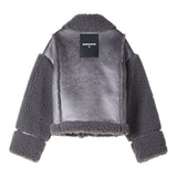 Patrizia Pepe Montone tinta unita con Pelliccia Grigio per Bambina 7O0043X GRIGIO PATRIZIA PEPE 