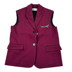 Patrizia Pepe Gilet tinta unita Monopetto Bordeaux per Bambina 7S0284 BORDEAUX PATRIZIA PEPE 