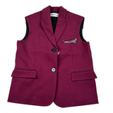 Patrizia Pepe Gilet tinta unita Monopetto Bordeaux per Bambina 7S0284 BORDEAUX PATRIZIA PEPE 