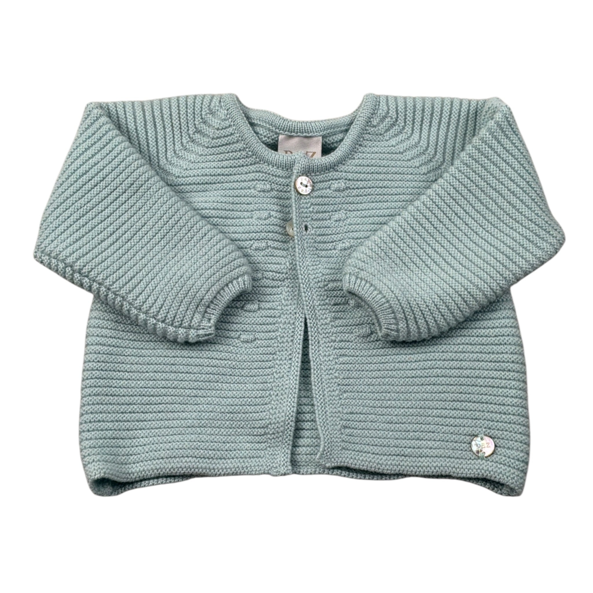 Paz Rodriguez Cardigan tinta unita Verde Acqua per Neonato 00141240 VERDE ACQUA PAZ RODRIGUEZ 