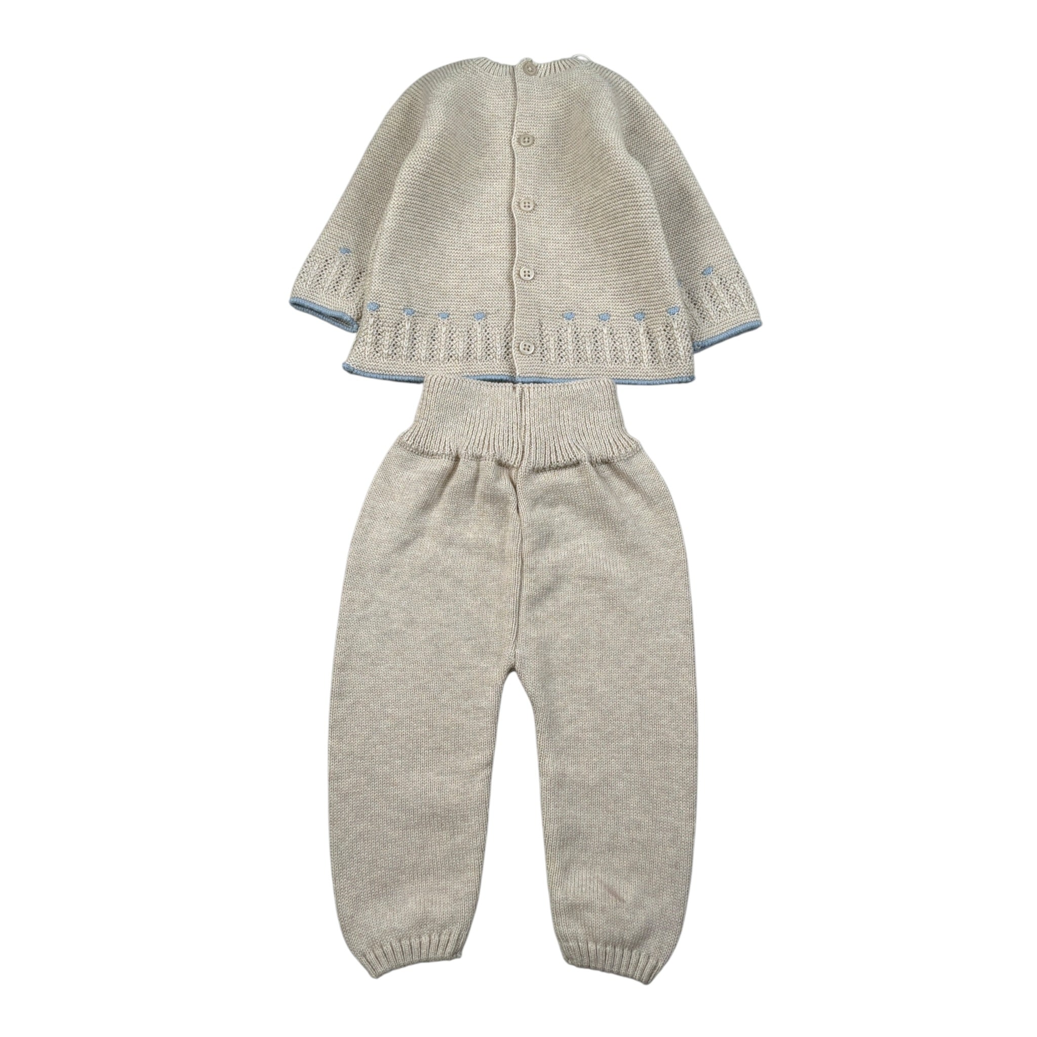 Paz Rodriguez Completo 2Pz Maglia-Pantalone con Ricami Beige per Neonata 003123089 BEIGE PAZ RODRIGUEZ 