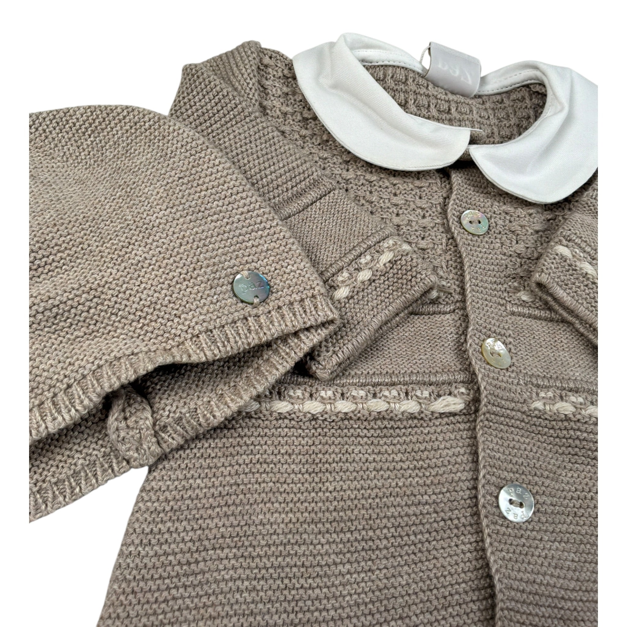 Paz Rodriguez Set Tutina-Cappello tinta unita Beige per Neonato 005121901 BEIGE PAZ RODRIGUEZ 