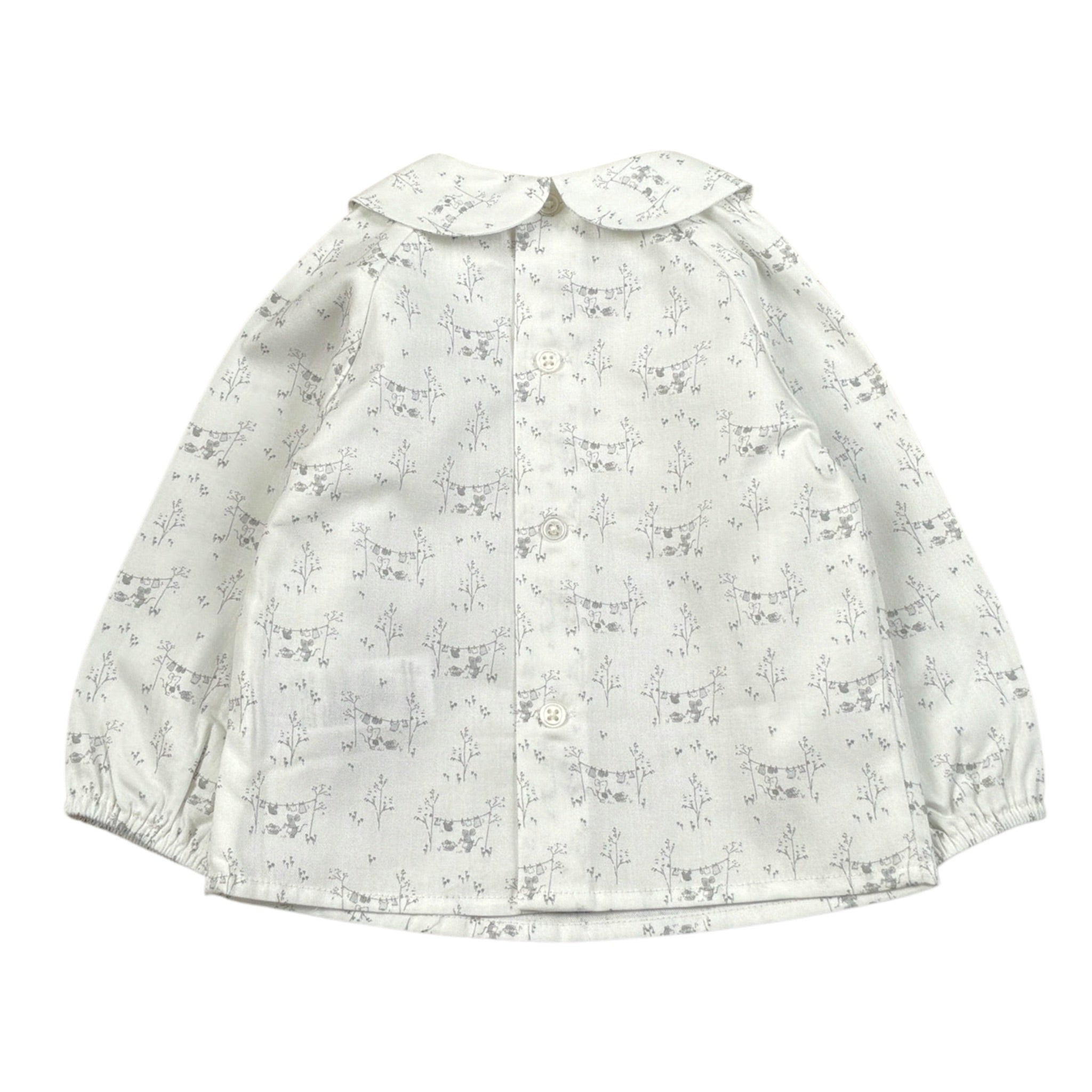 Paz Rodriguez Camicia tinta unita con Stampa Bianco per Neonato 006152019 BIANCO PAZ RODRIGUEZ 