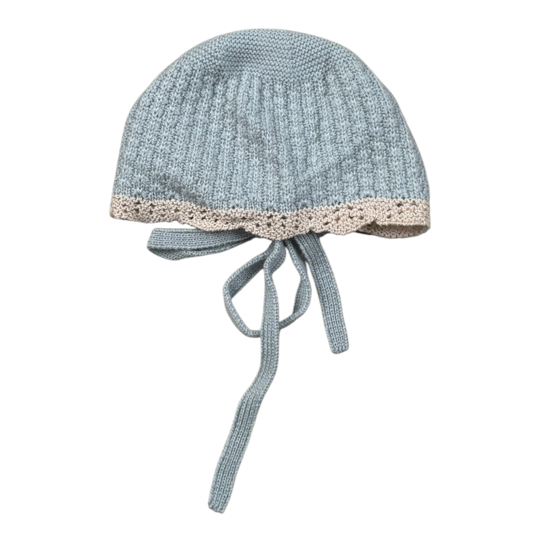 Paz Rodriguez Cappello tinta unita con Ricami Azzurro per Neonata 011110050 AZZURRO PAZ RODRIGUEZ 