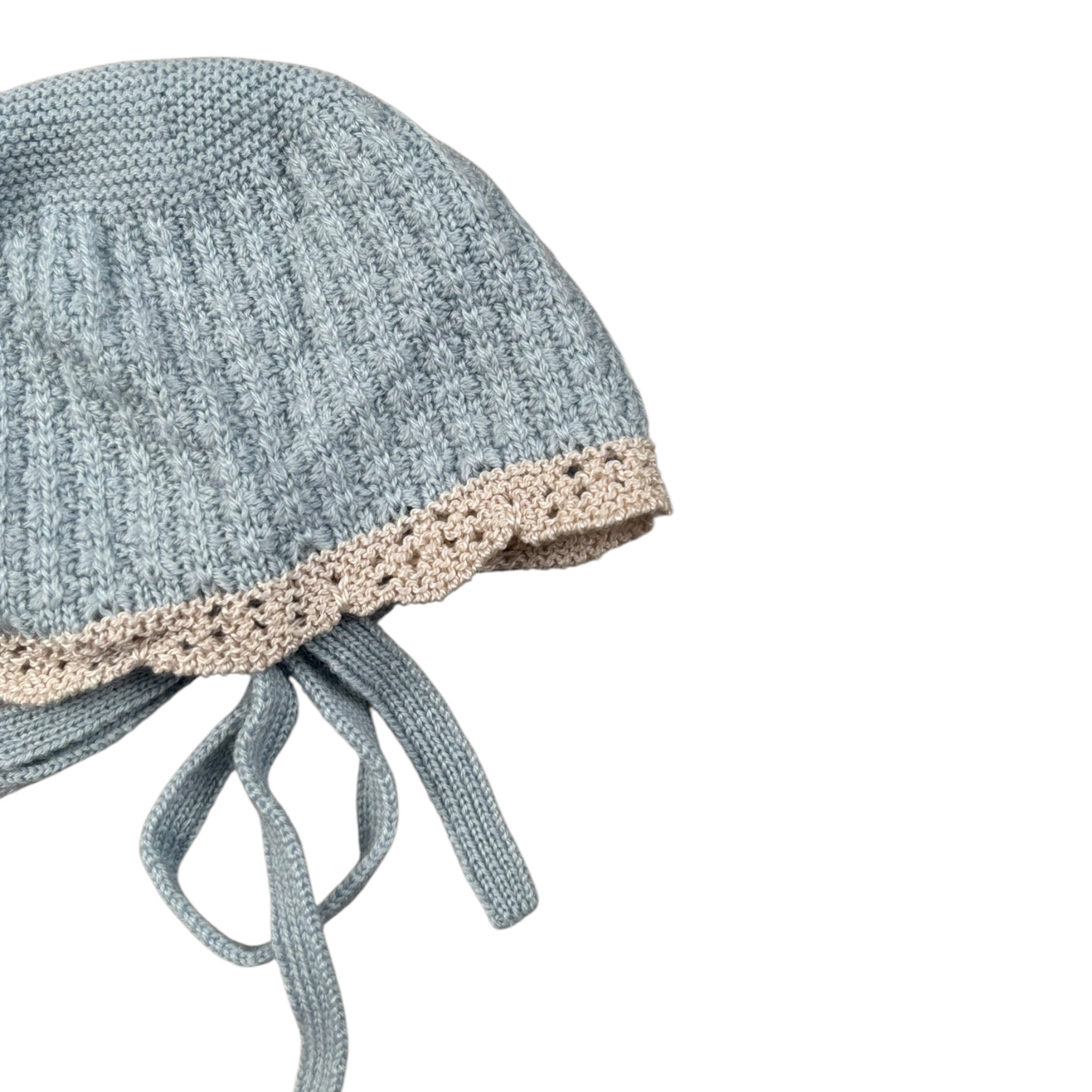 Paz Rodriguez Cappello tinta unita con Ricami Azzurro per Neonata 011110050 AZZURRO PAZ RODRIGUEZ 