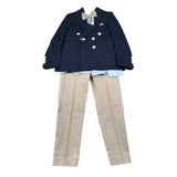Petit Completo 4 Pezzi Giacca-Camicia-Pantalone-Papillon Blu per Bambino L3515735 BLU PETIT 