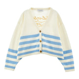 Philosophy Cardigan tinta unita con Ricami Panna per Bambina I9E801 PANNA PHILOSOPHY 