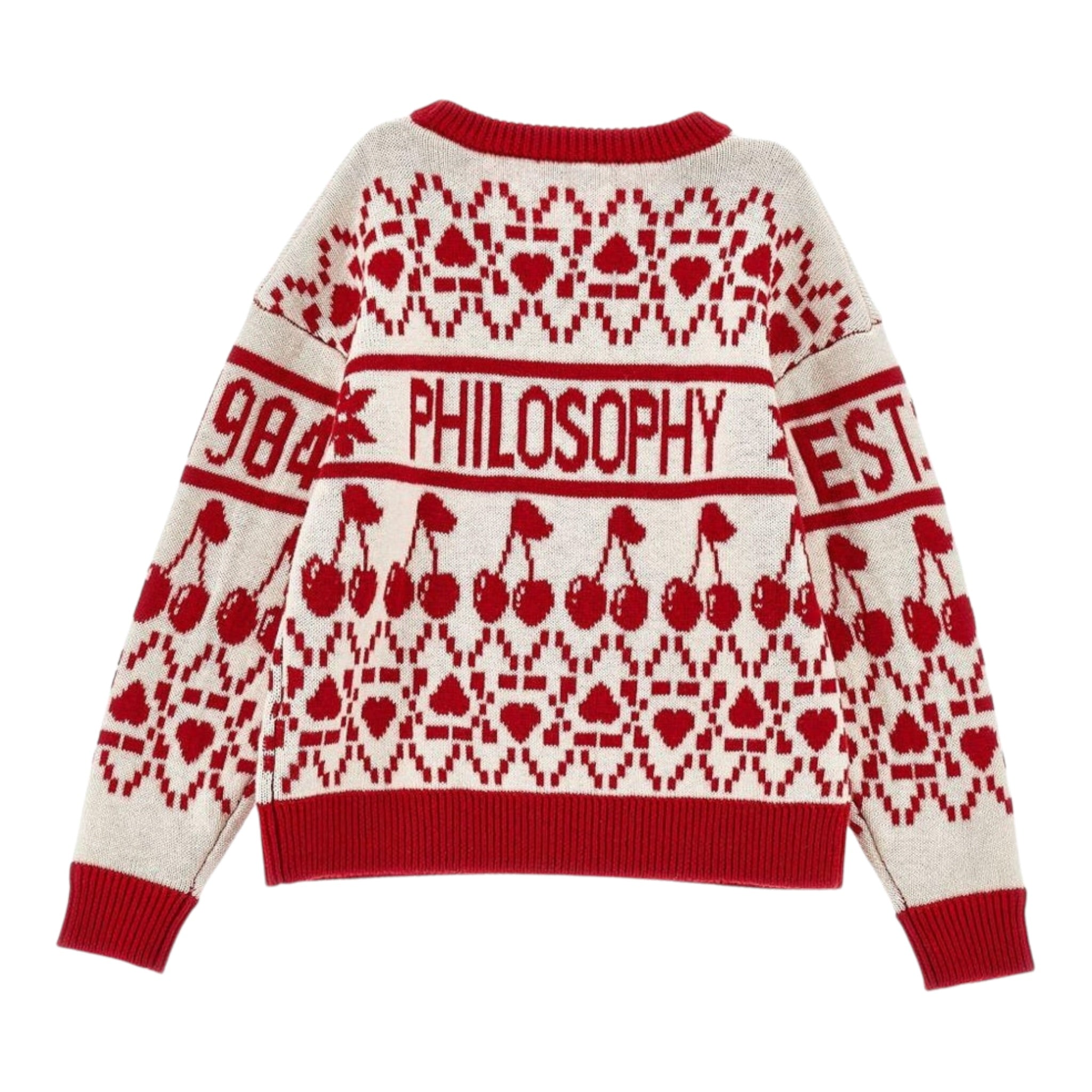 Philosophy Maglia Bicolore con Stampa Panna/Rosso per Bambina I9F602 PANNA/ROSSO PHILOSOPHY 