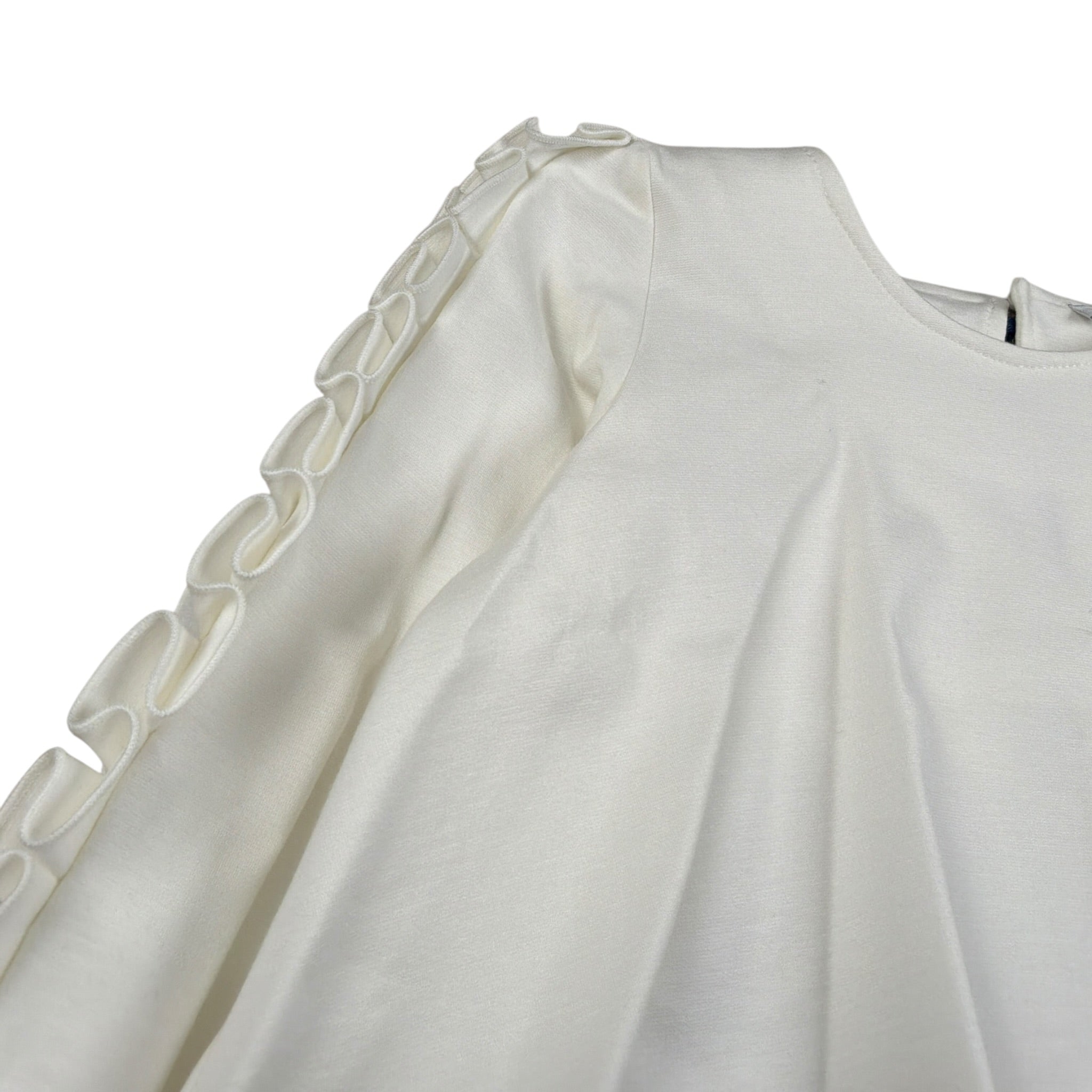 Piccola Ludo Abito Manica Lunga tinta unita Bianco per Bambina BS9WB040 BIANCO PICCOLA LUDO 