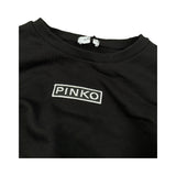 Pinko Felpa Chiusa Girocollo tinta unita con Logo Nero per Bambina KFFE012 NERO PINKO 