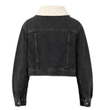 Pinko Giubbino In Denim tinta unita con Logo Nero per Bambina KFGB007 NERO PINKO 
