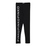 Pinko Leggins tinta unita con Logo Nero per Bambina KFPA019 NERO PINKO 