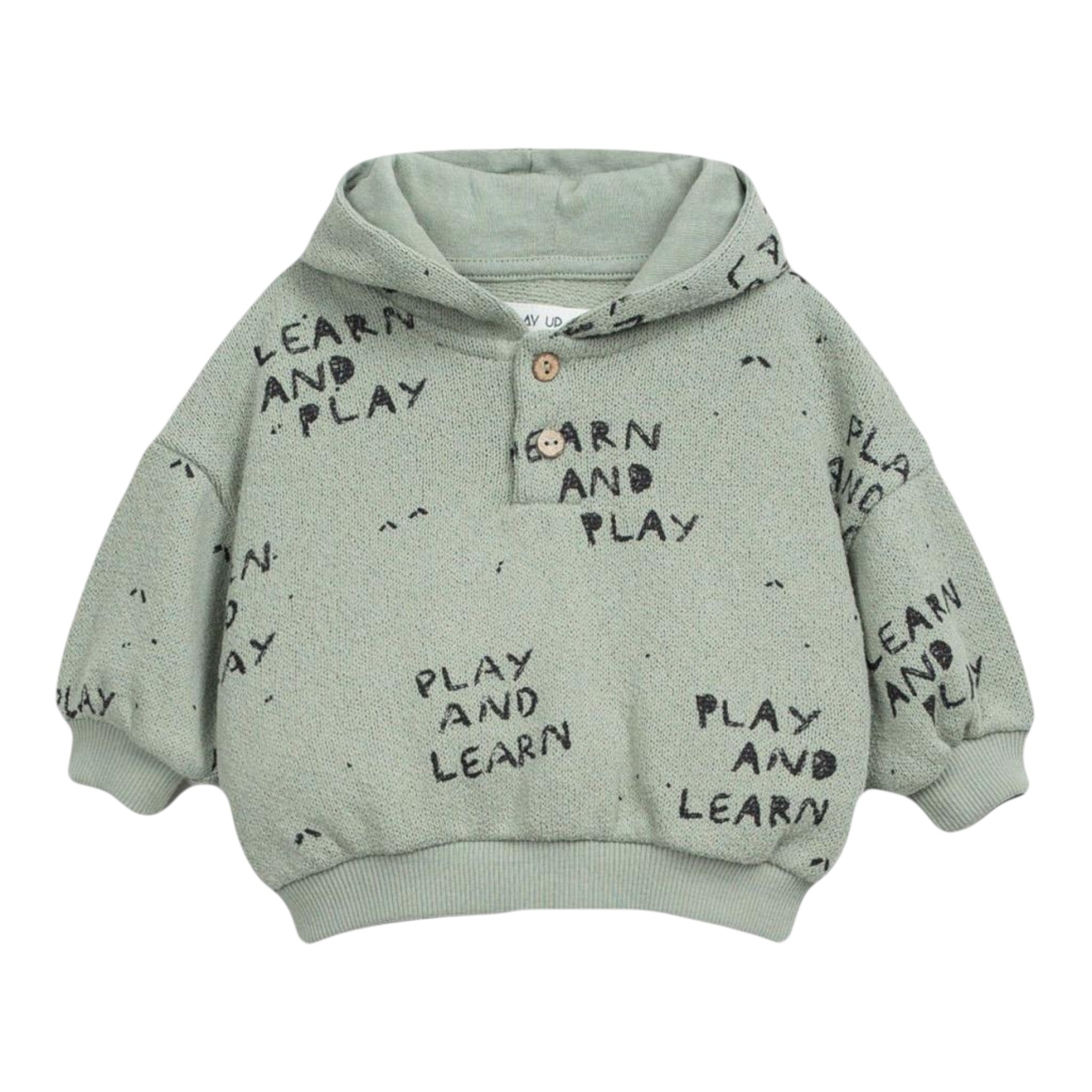 Play Up Felpa tinta unita con Stampa Verde per Neonato 1AR11354 VERDE PLAY UP 
