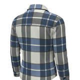 Please Camicia Bicolore con Fantasia Quadri Azzurro per Bambino CL61104B77 AZZURRO PLEASE 