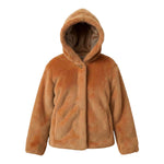 Please Pelliccia tinta unita con Cappuccio E Bottoni Biscotto per Bambino JE02260G78 BISCOTTO PLEASE 