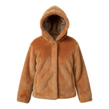 Please Pelliccia tinta unita con Cappuccio E Bottoni Biscotto per Bambino JE02260G78 BISCOTTO PLEASE 