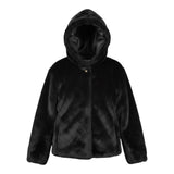Please Pelliccia tinta unita con Cappuccio E Bottoni Nero per Bambino JE02260G78 NERO PLEASE 