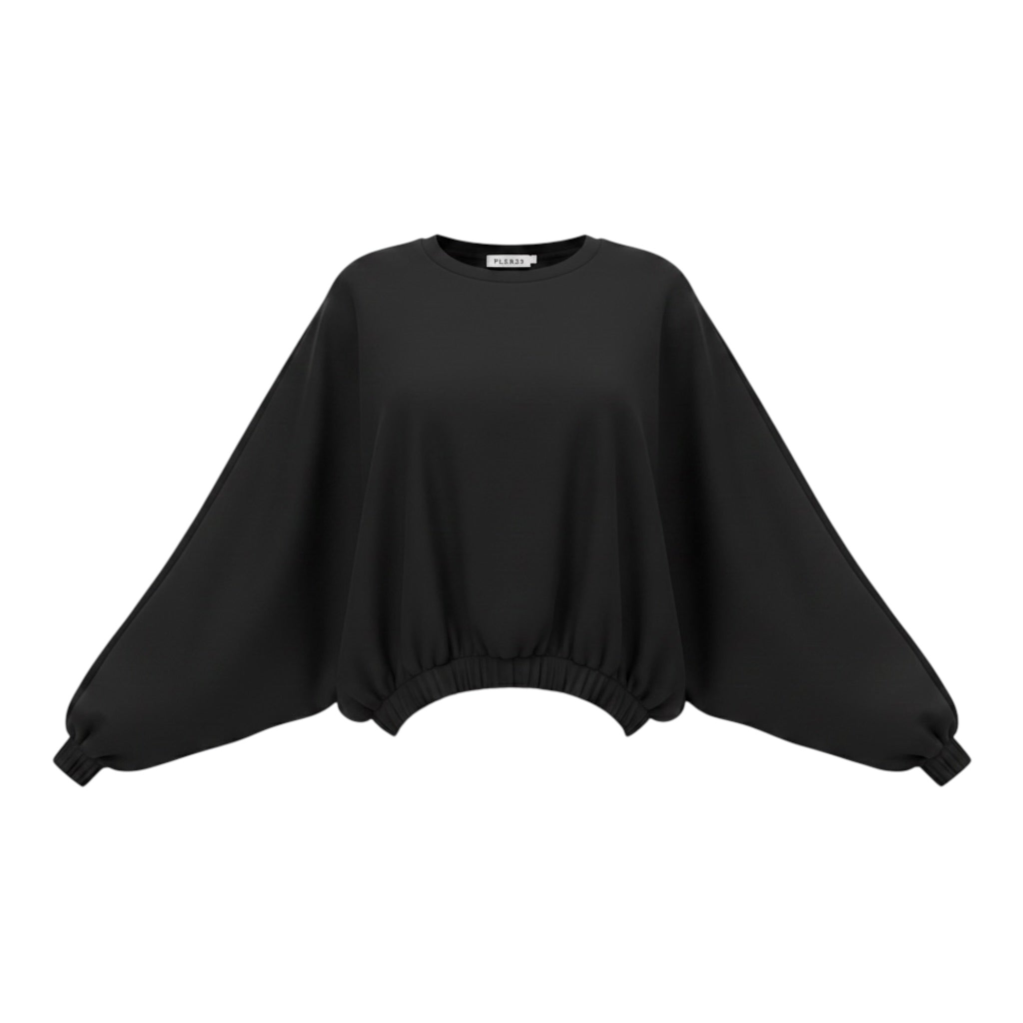 Please Felpa tinta unita con Elastico Nero per Bambina LB08172G78 NERO PLEASE 