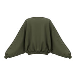 Please Felpa tinta unita con Elastico Verde per Bambina LB08172G78 VERDE PLEASE 