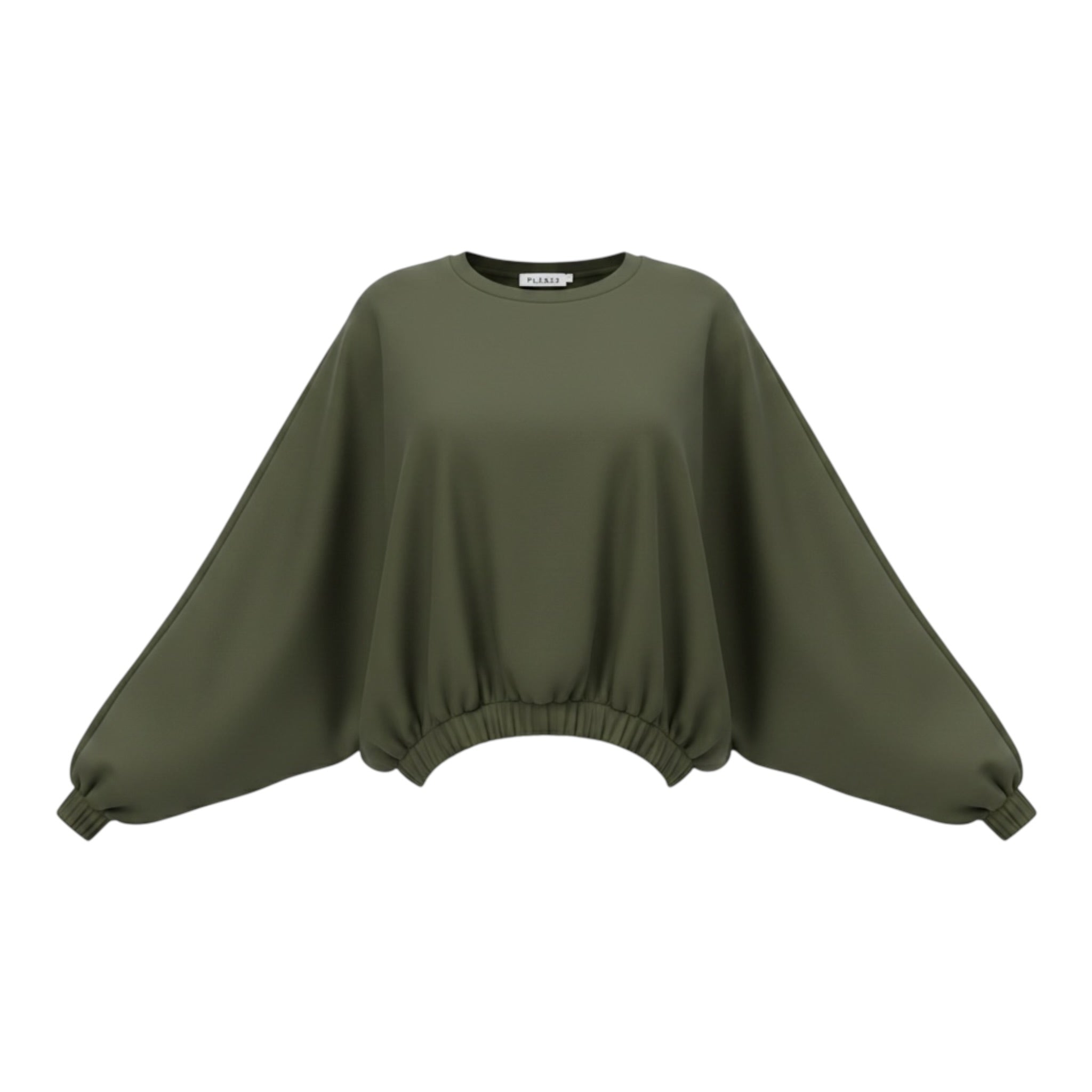 Please Felpa tinta unita con Elastico Verde per Bambina LB08172G78 VERDE PLEASE 