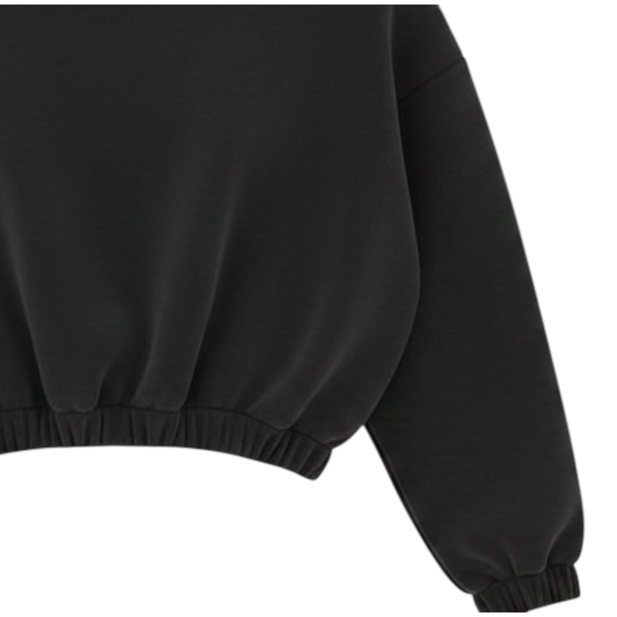 Please Felpa tinta unita con Elastico Nero per Bambina LB08172G78X NERO PLEASE 