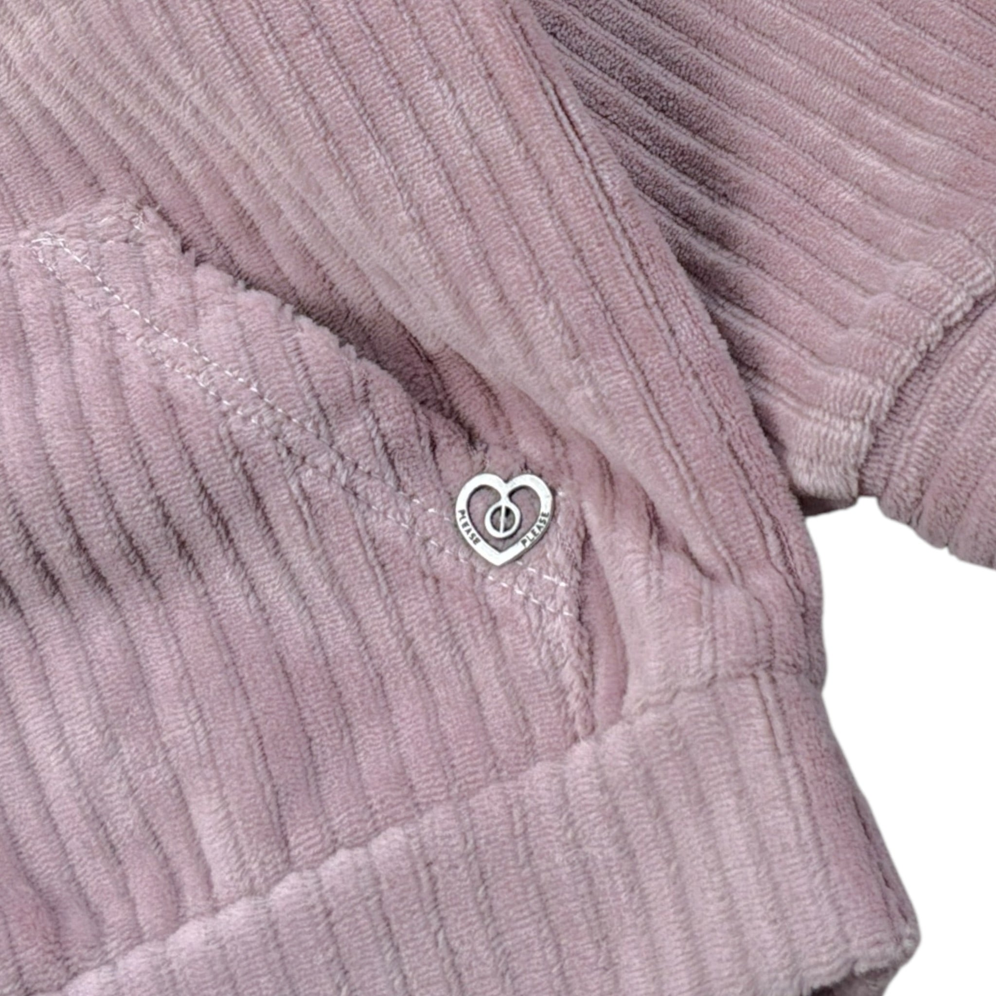 Please Maglia tinta unita Girocollo Modello Felpa Rosa per Neonata LB21021G77 ROSA PLEASE 
