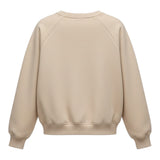 Please Felpa Girocollo tinta unita con Stampa Beige per Bambina LB30040B77 BEIGE PLEASE 