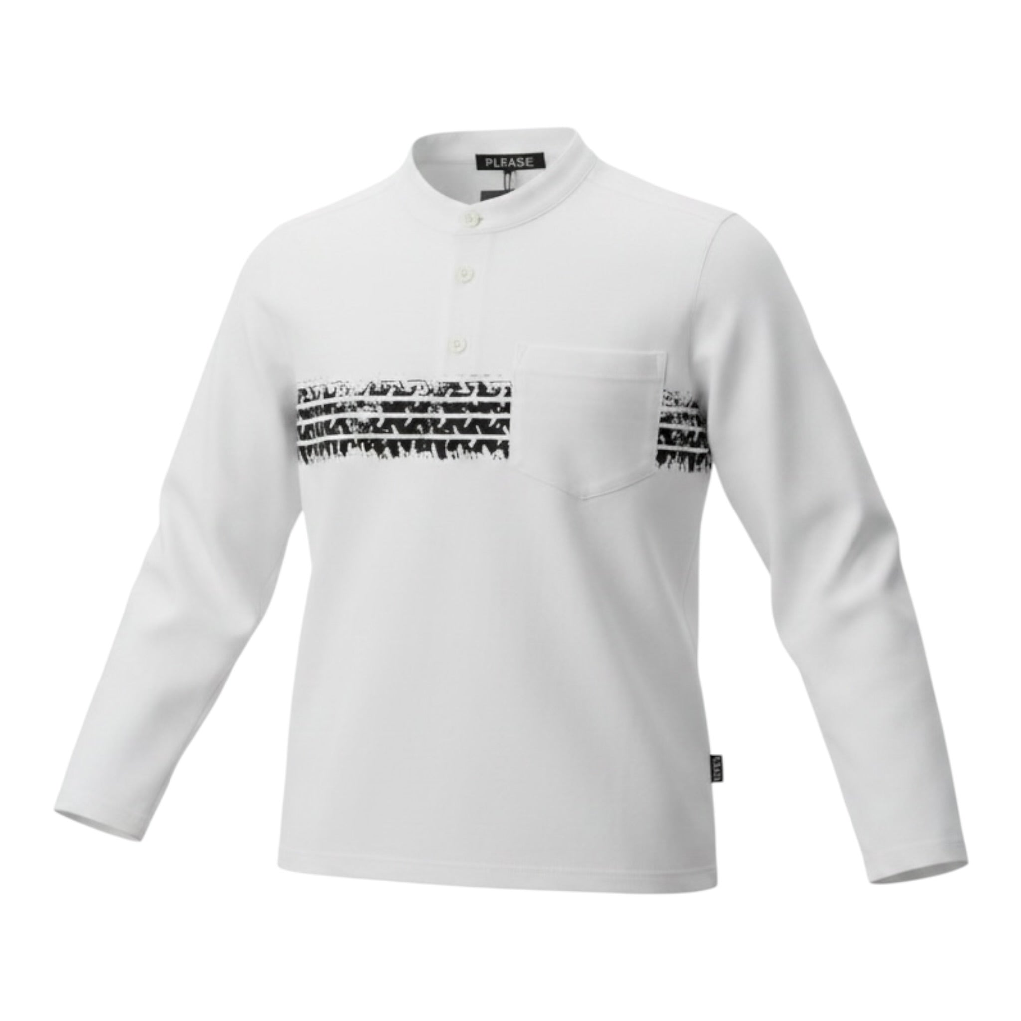 Please Shirt tinta unita con Taschino E Stampa Bianco per Neonato LE01030B77X BIANCO PLEASE 