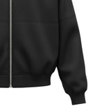 Please Felpa tinta unita con Zip Nero per Neonata LG14042G77N NERO PLEASE 
