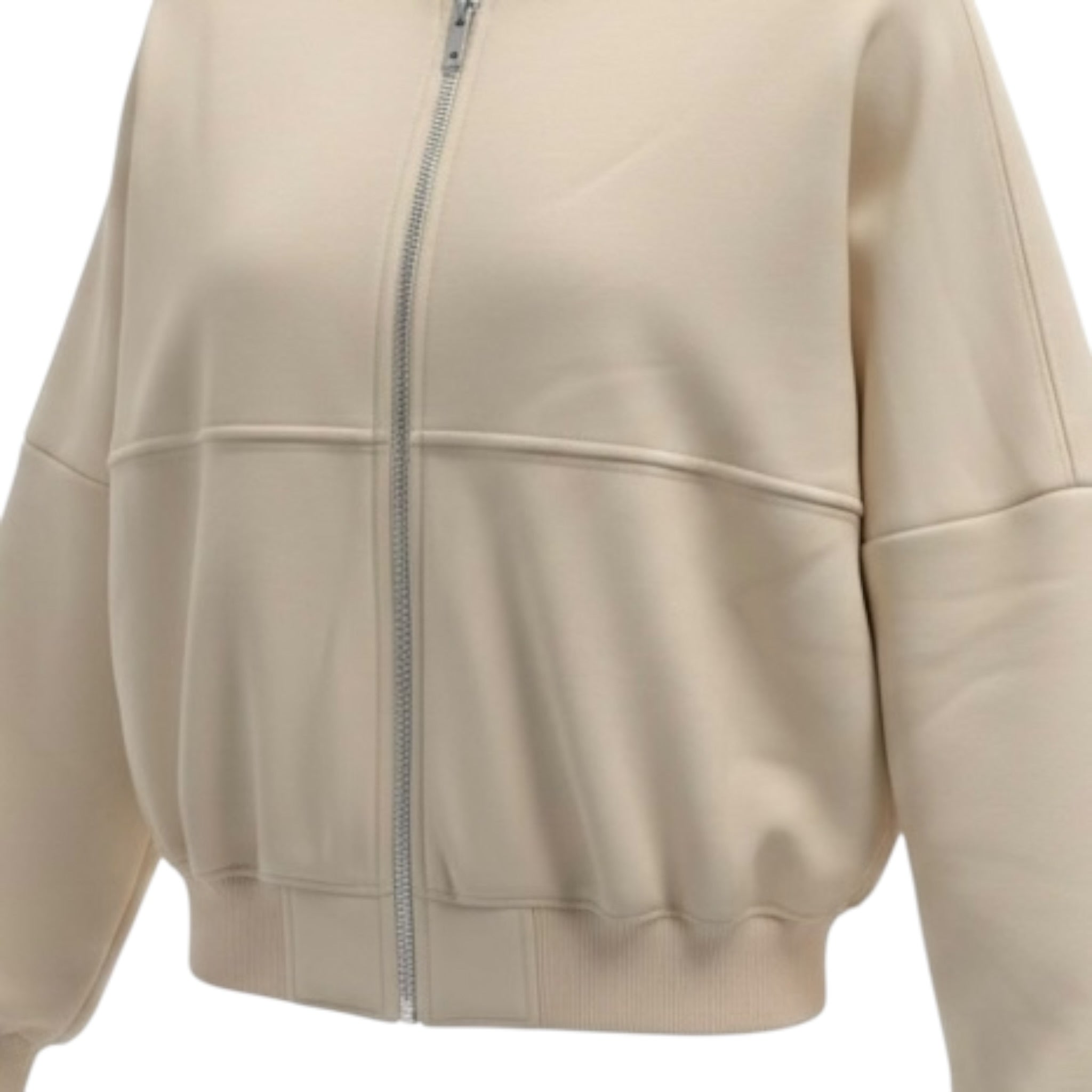 Please Felpa tinta unita con Zip Panna per Bambina LG16040G78 PANNA PLEASE 