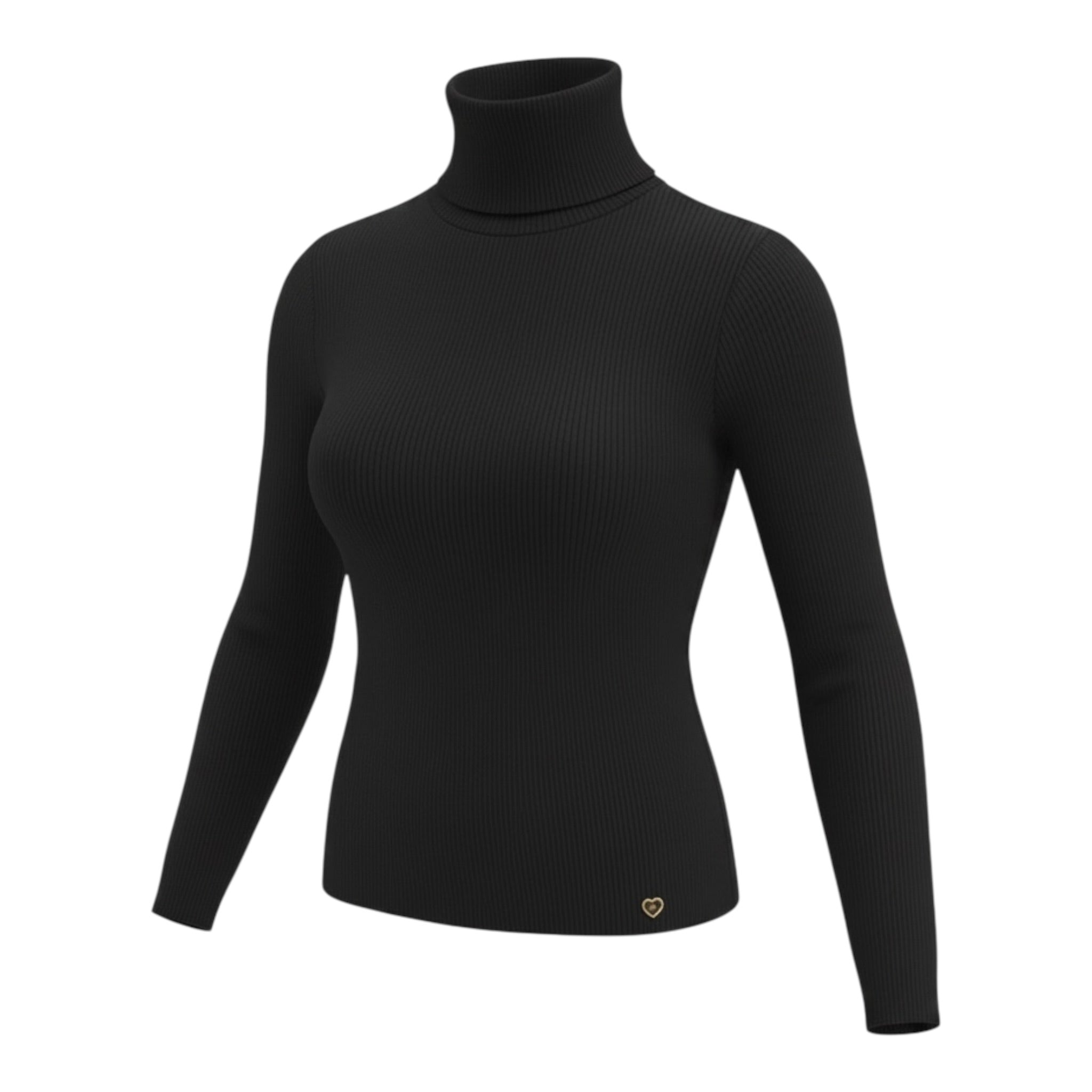 Please Maglia Collo Alto tinta unita Nero per Bambina LW00072G78 NERO PLEASE 