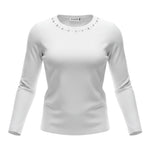 Please Shirt tinta unita con Borchie Bianco per Bambina ML05030G78 BIANCO PLEASE 