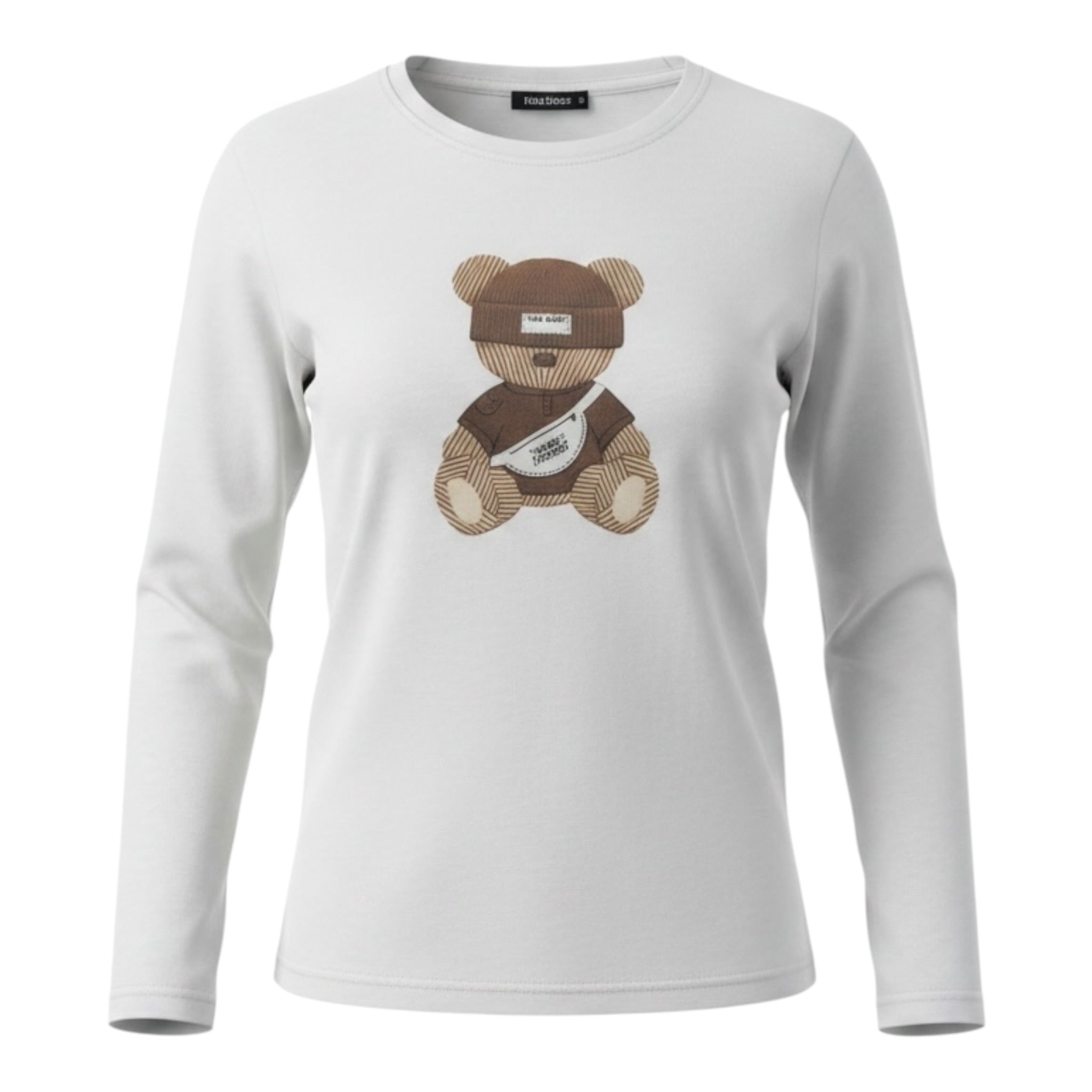 Please T-Shirt Girocollo con Stampa Bianco per Bambino ML42030B77 BIANCO PLEASE 
