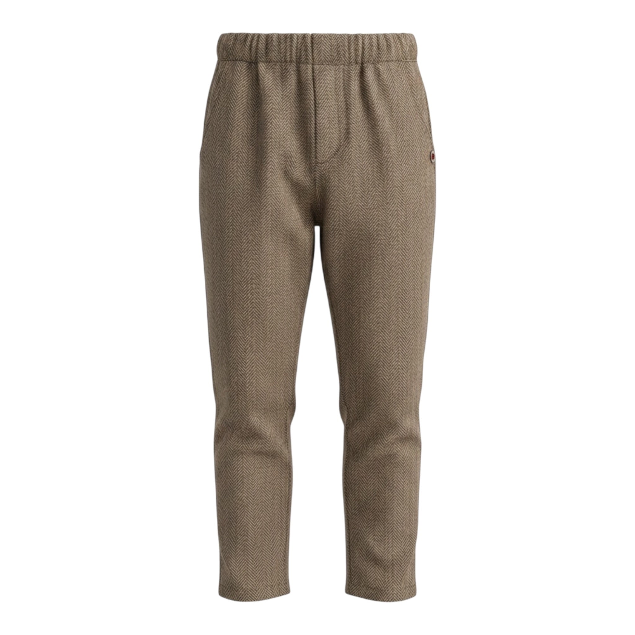 Please Pantalone tinta unita con Elastico In Vita Marrone per Bambino PE29171B77 MARRONE PLEASE 
