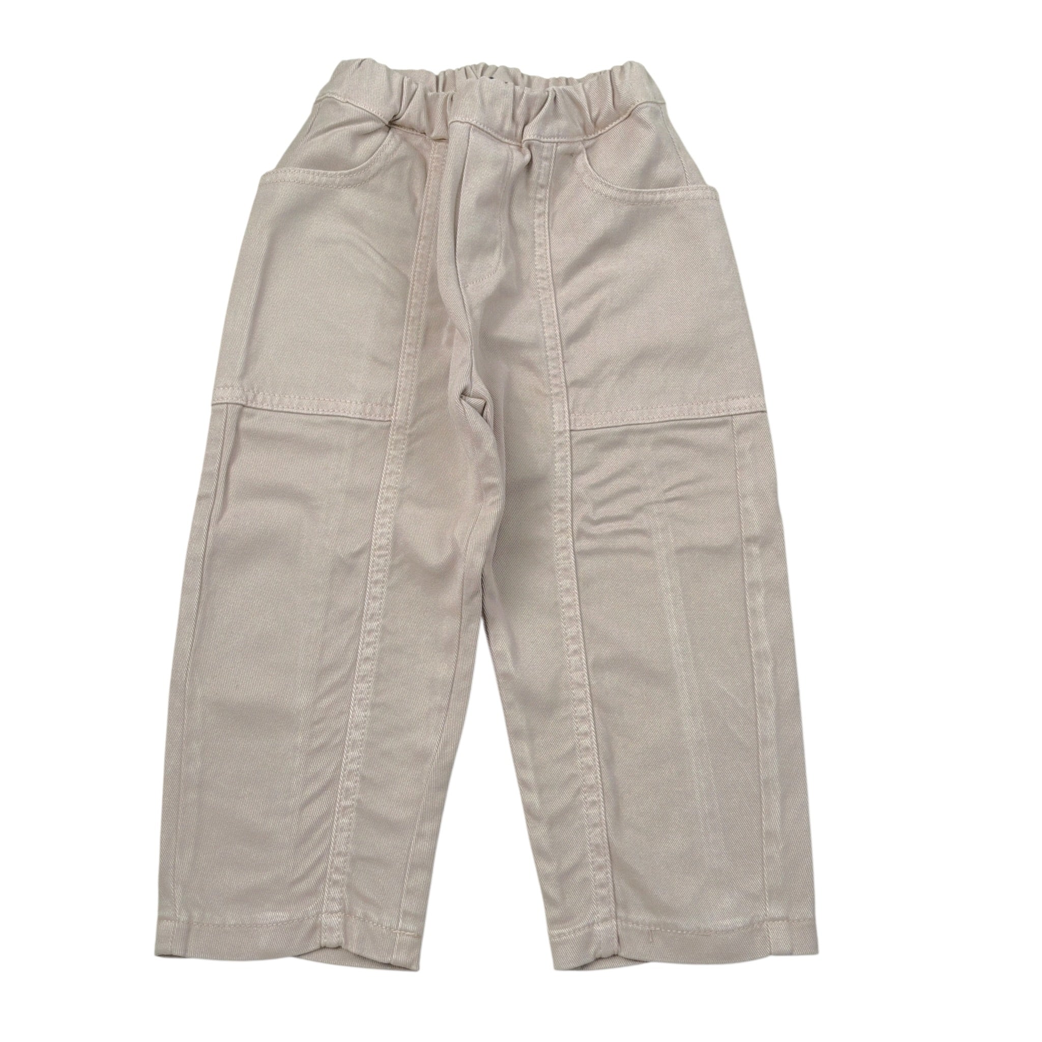 Please Pantalone tinta unita con Elastico In Vita Beige per Neonato PE62132B77N BEIGE PLEASE 