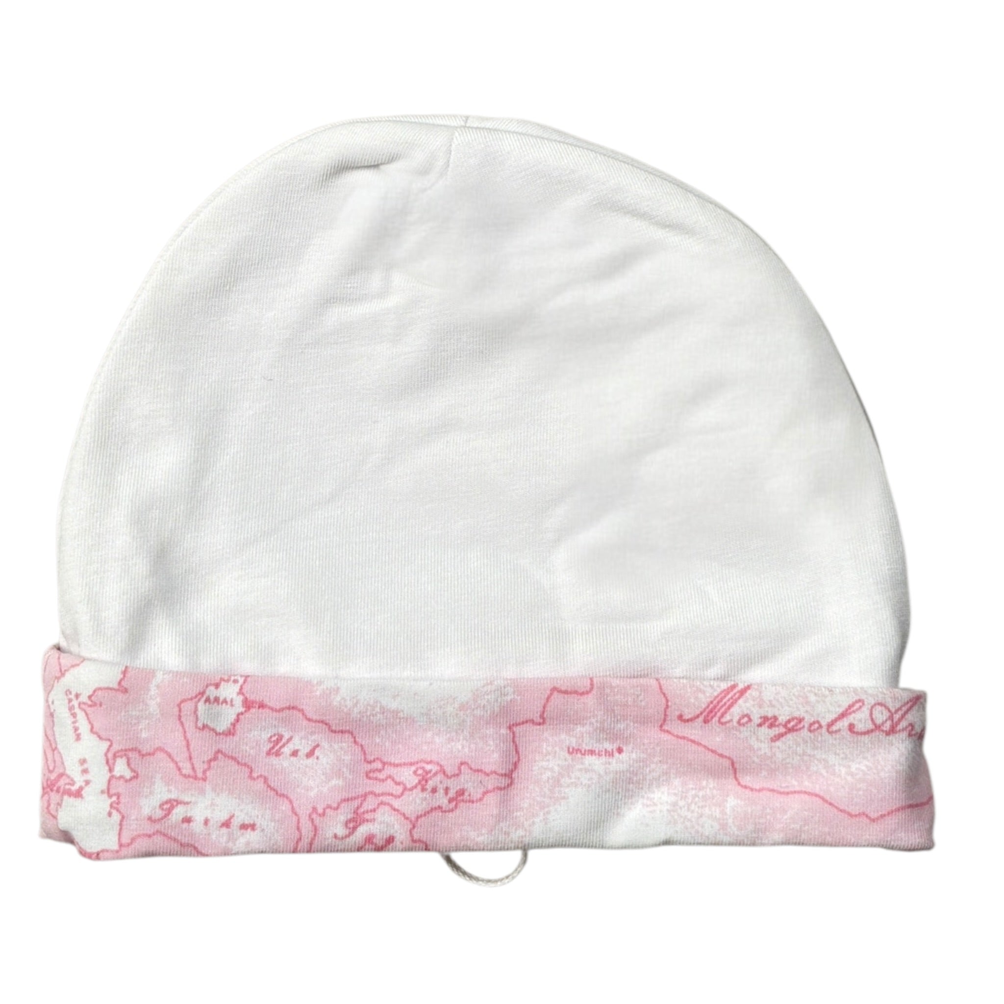 Prima Classe Cappello tinta unita con Rstampa Bianco per Neonata 25CAP0429 BIANCO PRIMA CLASSE 