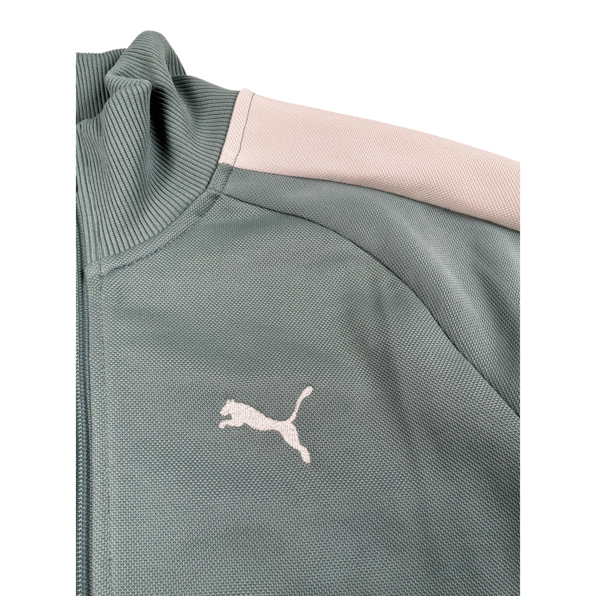 Puma Felpa con Zip tinta unita Verde per Bambina 629587 VERDE PUMA 