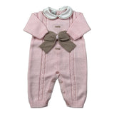 Marlu' Tutina Manica Lunga tinta unita con Fiocco Rosa per Neonata IB2110 ROSA MARLU' 