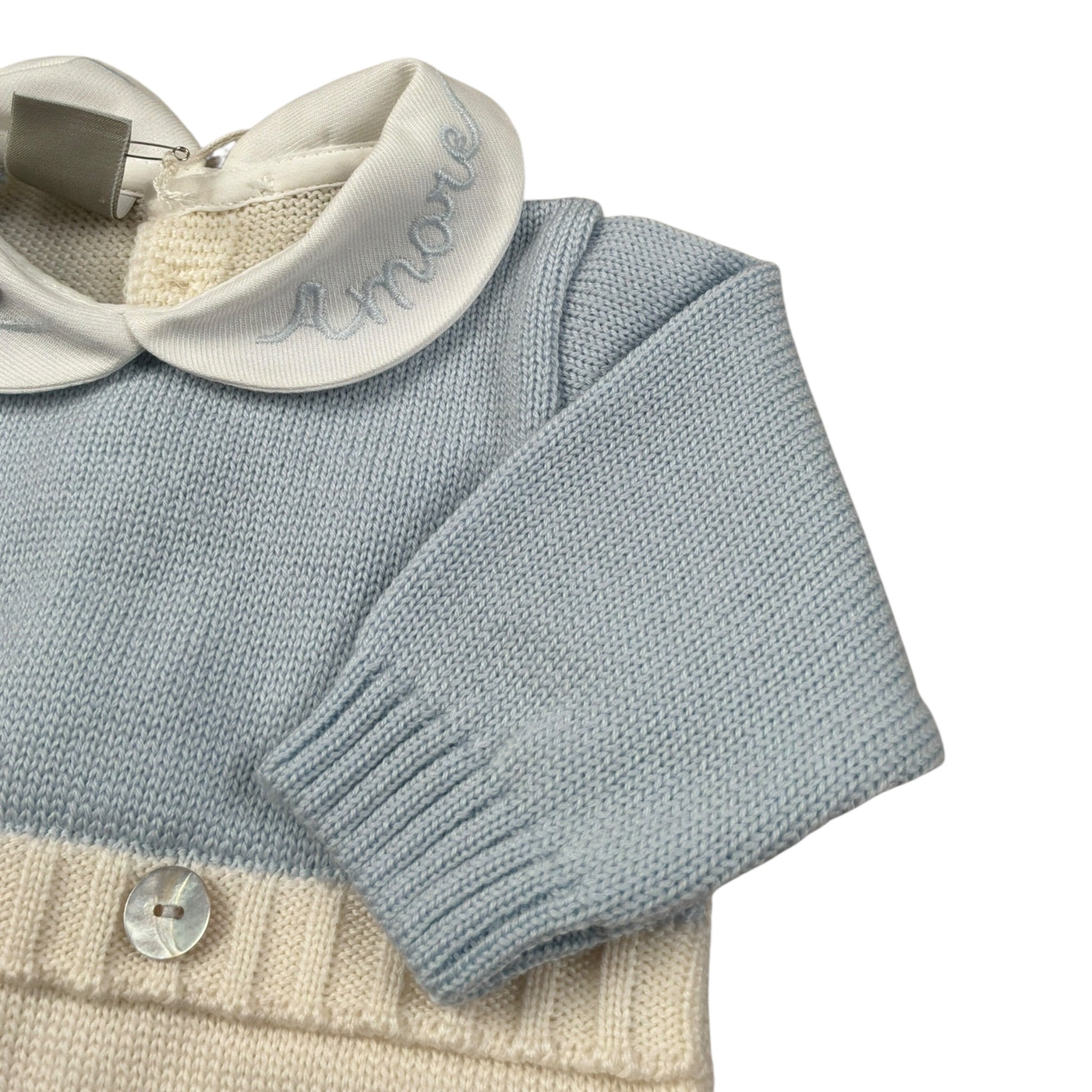 Marlu' Tutina Manica Lunga Bicolore Panna/Azzurro per Neonato IB6510 PANNA/AZZURRO MARLU' 